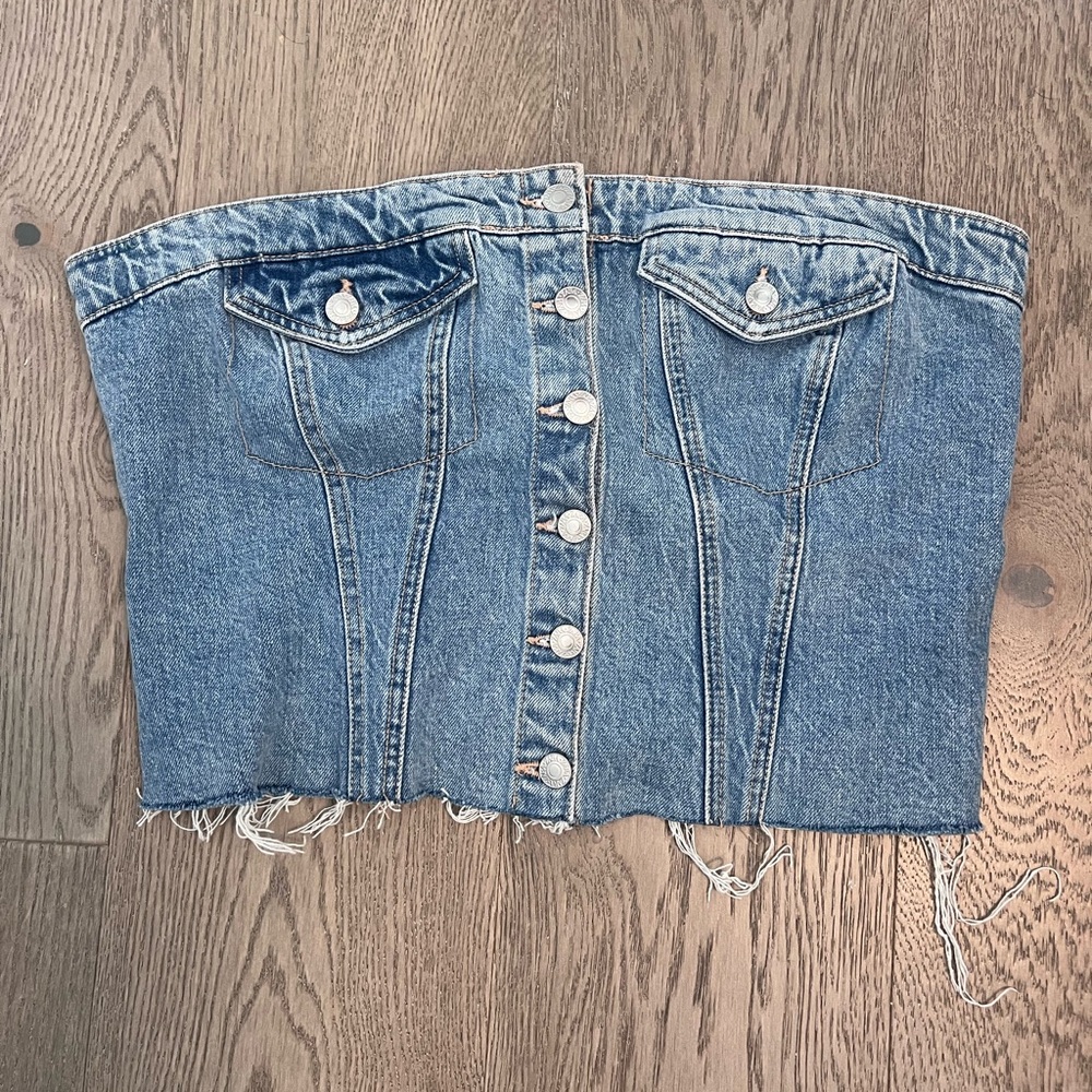 Zara Viral denim bustier XXL